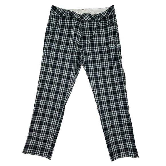 Puma Plaid Golf Tech Pants Performance Athletic Drycell Wicking Men's 34 x 32 - Picture 1 of 12